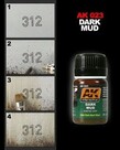 AK Interactive AK023 Weathering Effects Dark Mud 35ml