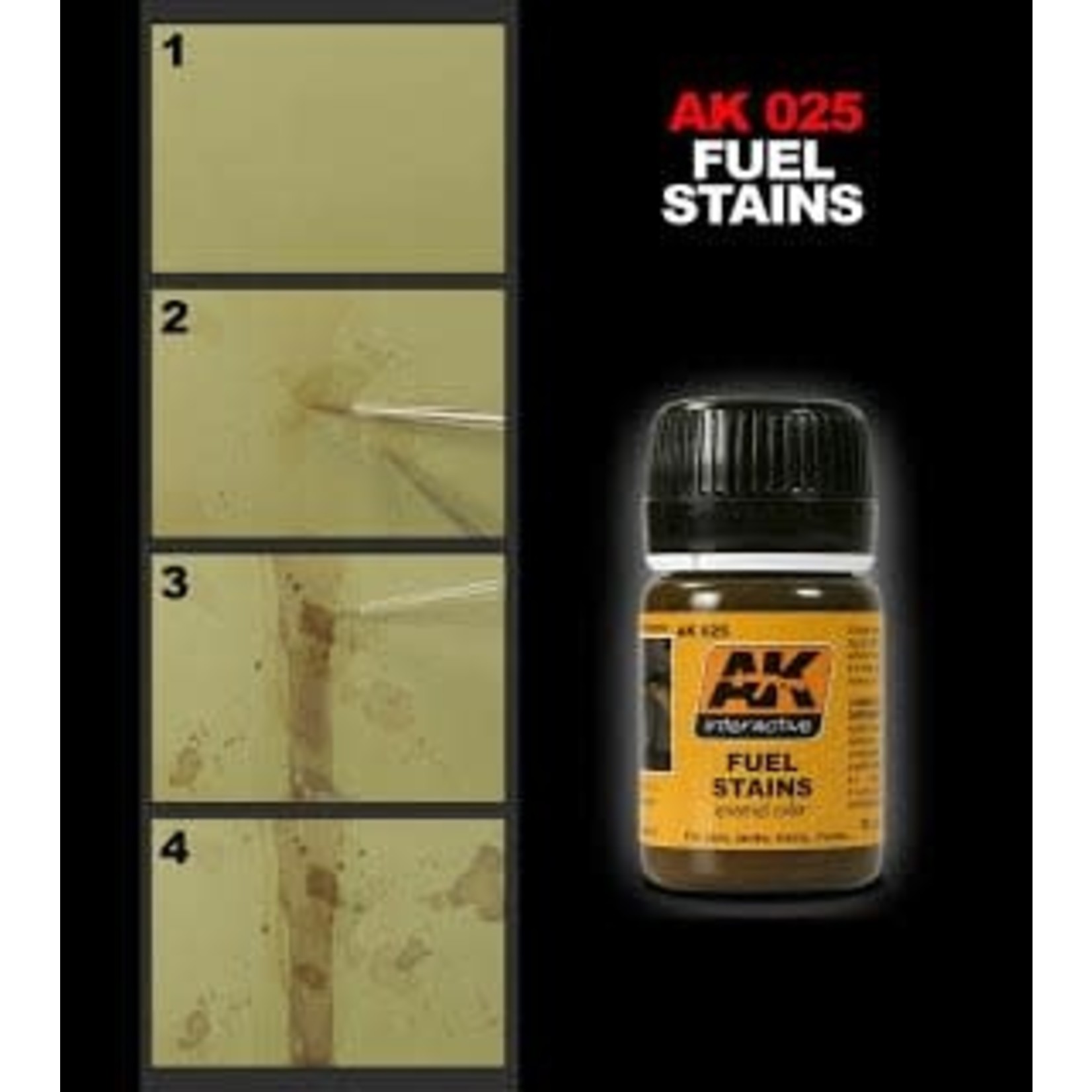 AK Interactive AK025 Weathering Effects Fuel Stains 35ml