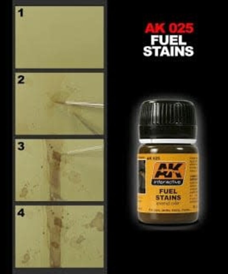 AK Interactive AK025 Weathering Effects Fuel Stains 35ml