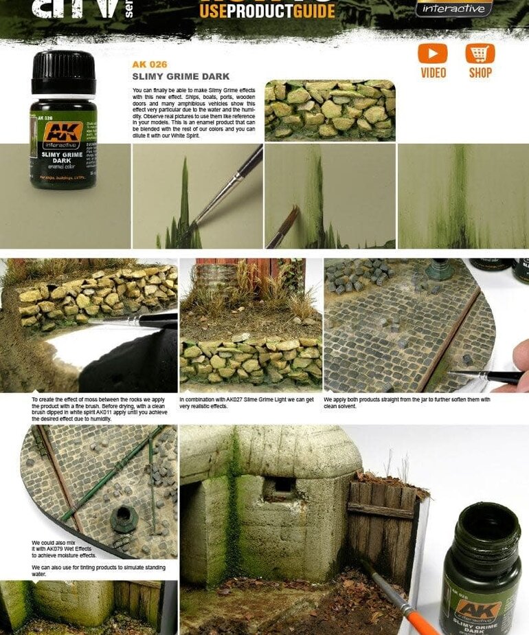 AK Interactive AK026 Weathering Effects  Slimy Grime Dark 35ml