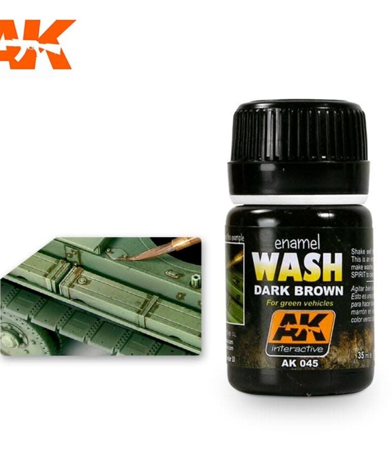 AK Interactive AK045 Weathering Effects Wash Dark Brown 35ml