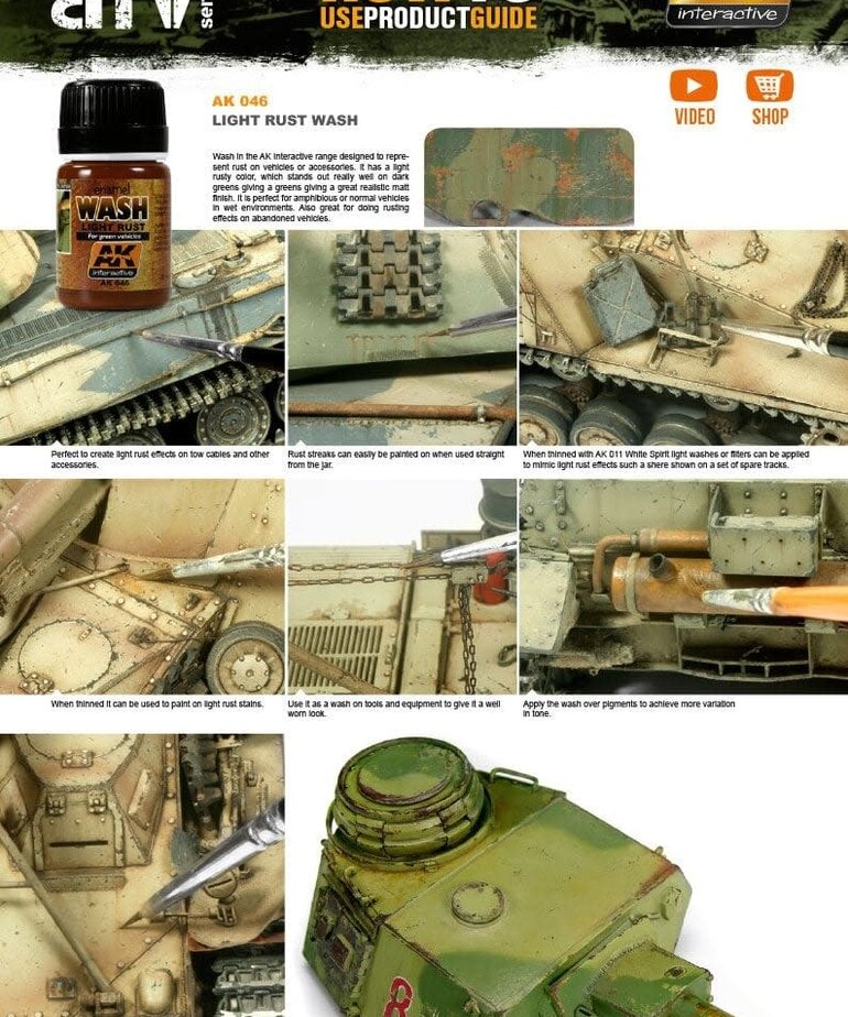 AK Interactive AK046 Weathering Effects Wash Light Rust 35ml