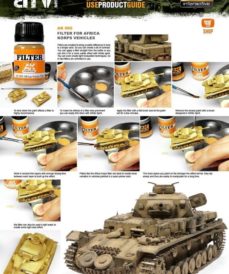 AK Interactive AK065 Weathering Effects Filter Afrika Korps 35ml