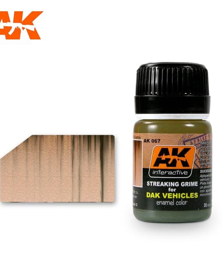 AK Interactive AK067 Weathering Effects Streaking Grime for DAK Vehicles 35ml