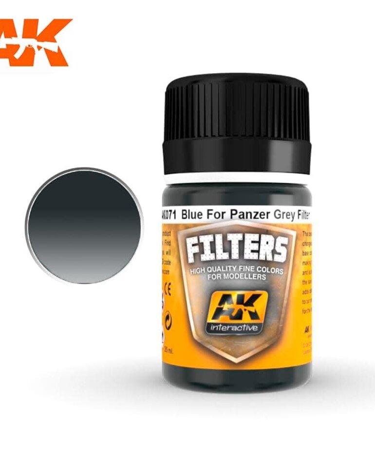 AK Interactive AK071 Weathering Effects Filter Blue for Panzer Grey 35ml