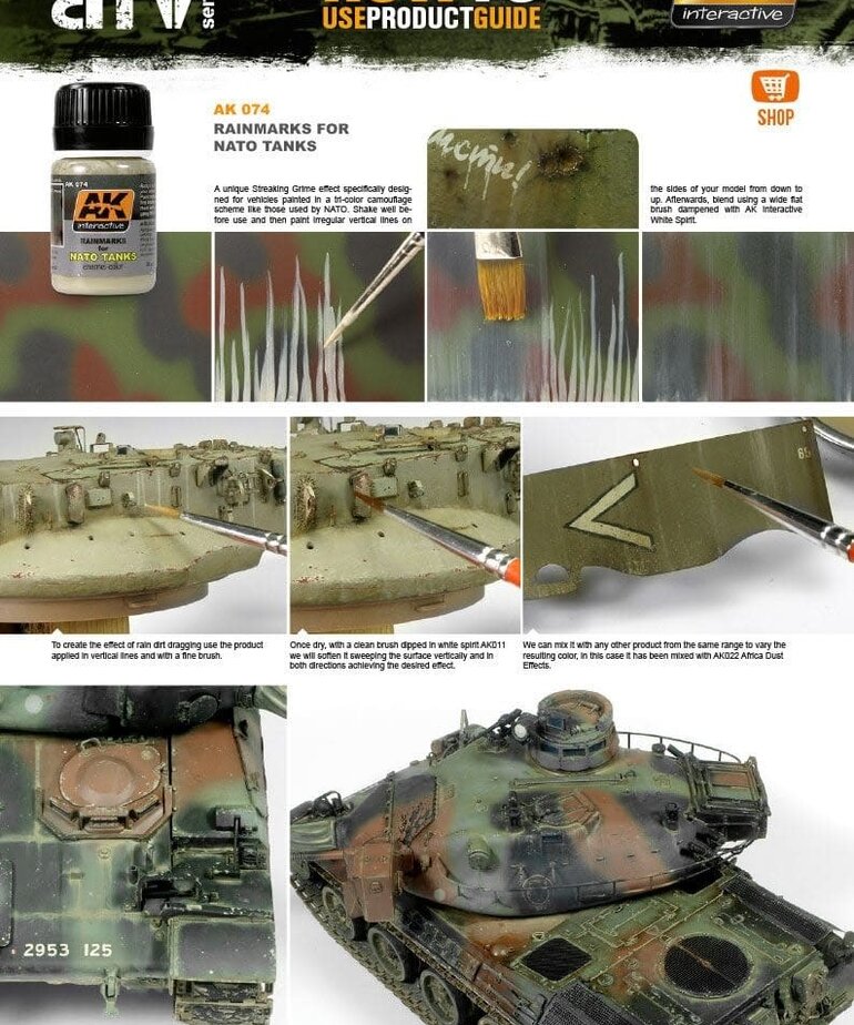 AK Interactive AK074 Weathering Effects Rainmarks for NATO Tanks 35ml