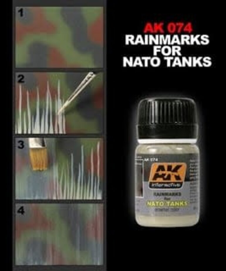 AK Interactive AK074 Weathering Effects Rainmarks for NATO Tanks 35ml