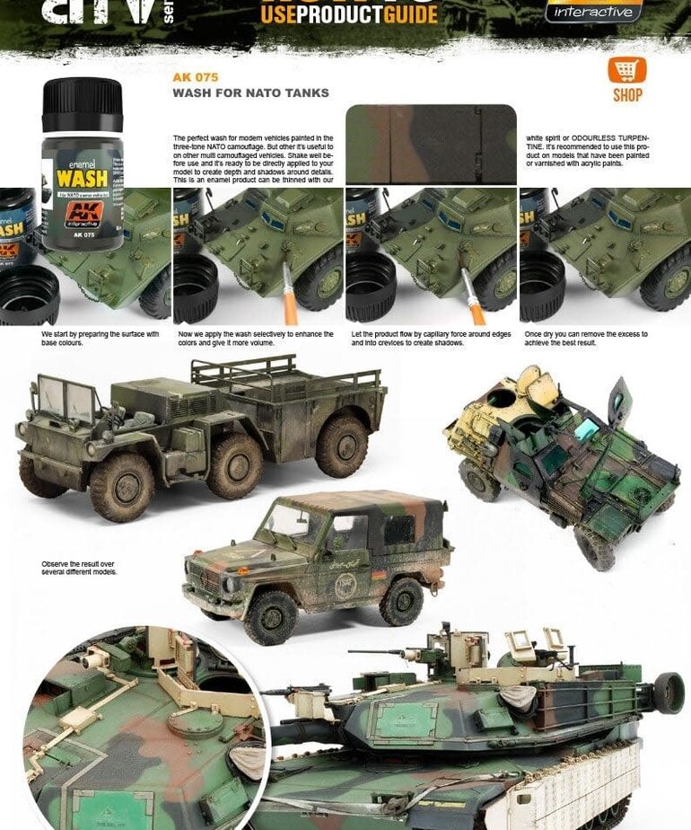 AK Interactive AK075 Weathering Effects Wash for NATO Camo Vehicles 35ml