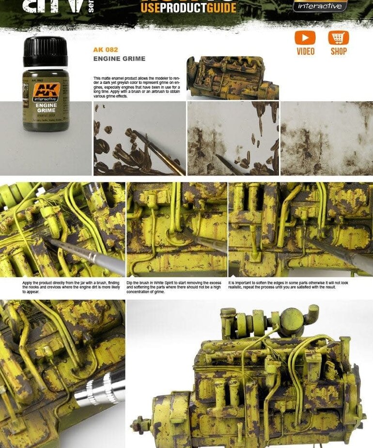 AK Interactive AK082 Weathering Effects Engine Grime 35ml