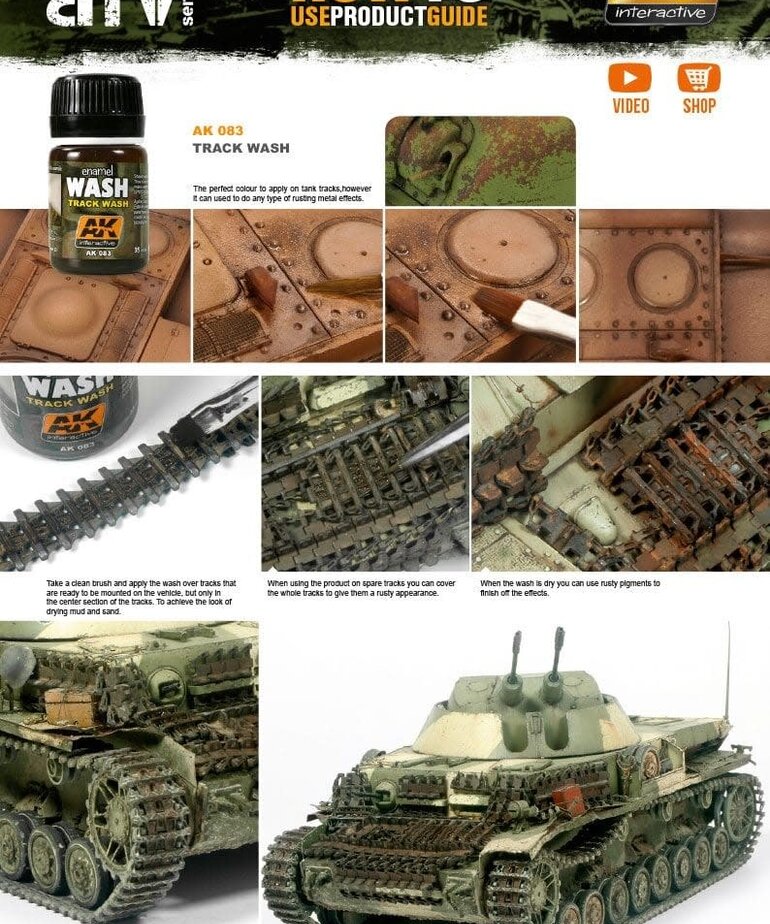 AK Interactive AK083 Weathering Effects Track Wash 35ml
