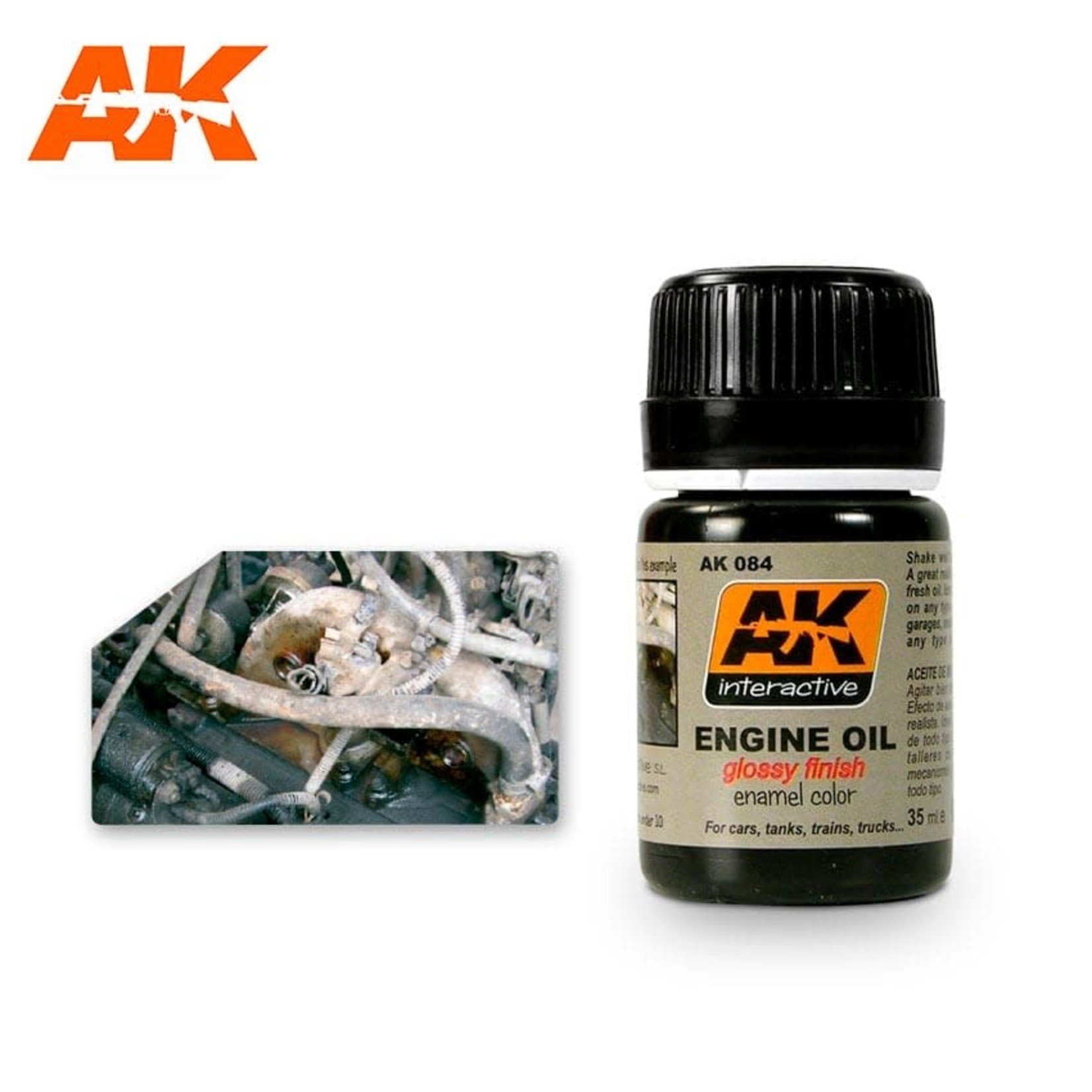 AK Interactive AK084 Weathering Effects Engine Oil Glossy Finish  35ml