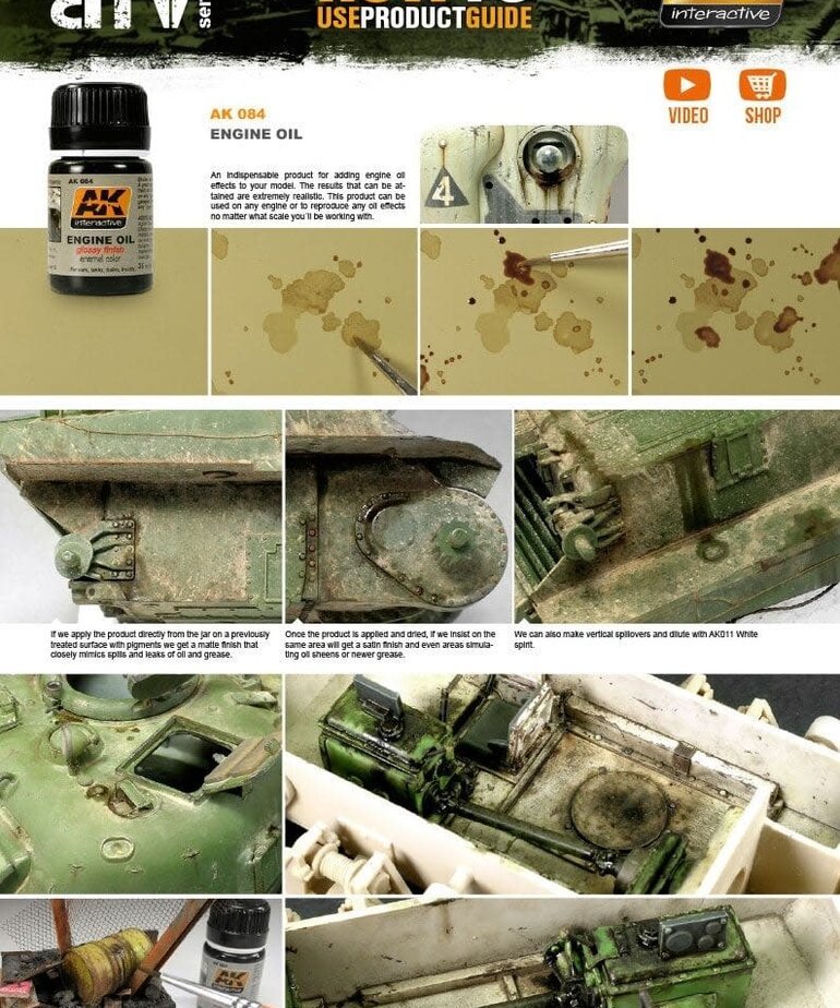 AK Interactive AK084 Weathering Effects Engine Oil Glossy Finish  35ml