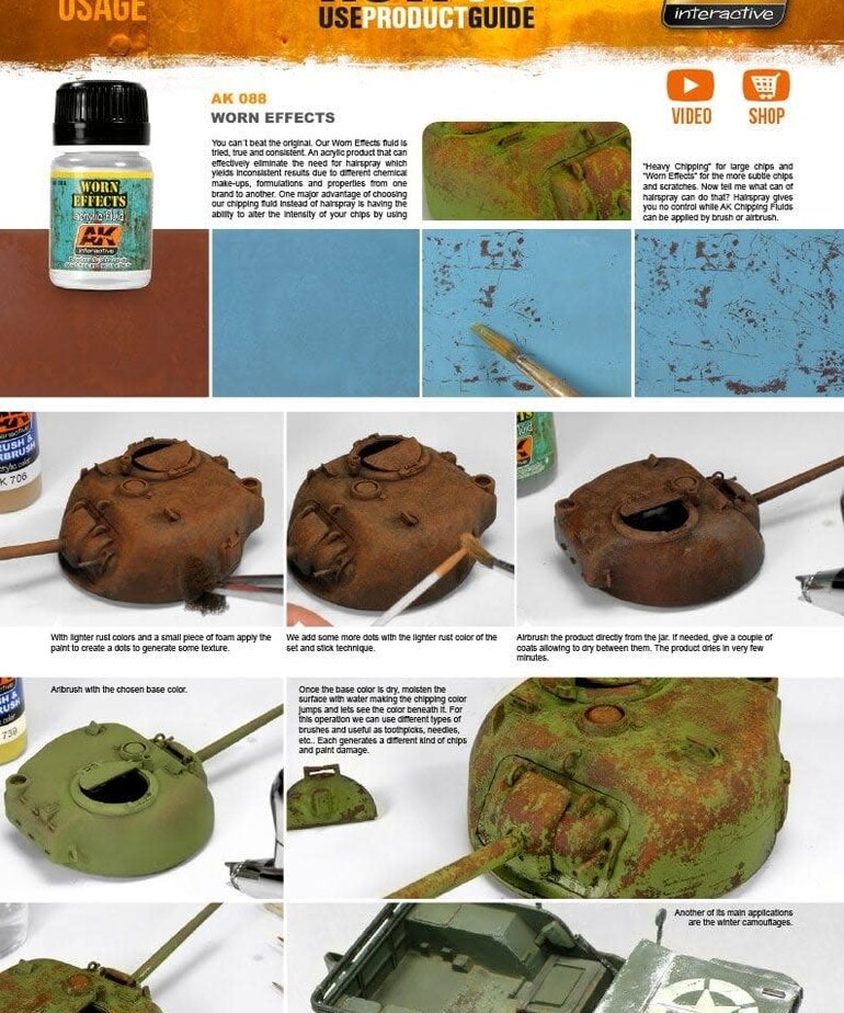 AK Interactive AK088 Weathering Effects Worn Effects Acrylic Fluid 35ml