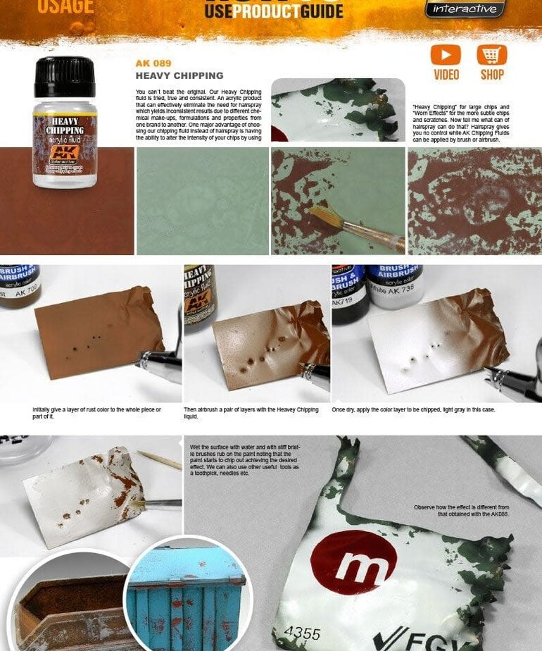 AK Interactive AK089 Weathering Effects Heavy Chipping Acrylic Fluid 35ml