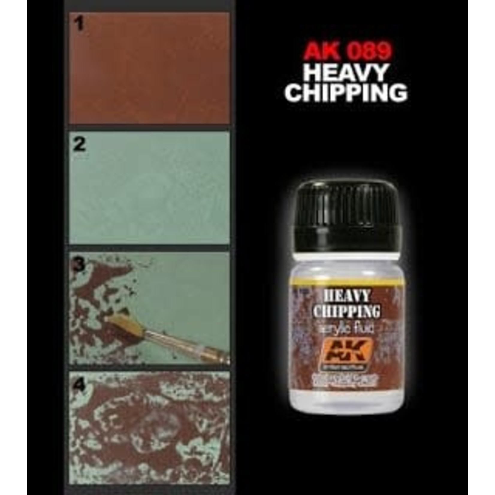 AK Interactive AK089 Weathering Effects Heavy Chipping Acrylic Fluid 35ml