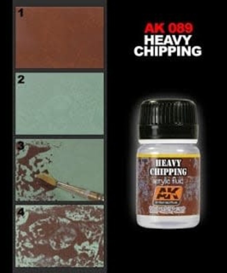 AK Interactive AK089 Weathering Effects Heavy Chipping Acrylic Fluid 35ml
