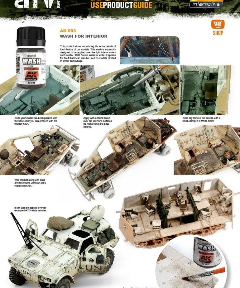 AK Interactive AK093 Weathering Effects Wash for Interiors 35ml