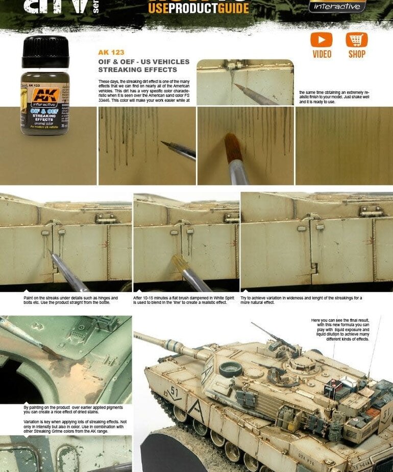 AK Interactive AK123 Weathering Effects OIF & OEF Streaking Effects 35ml
