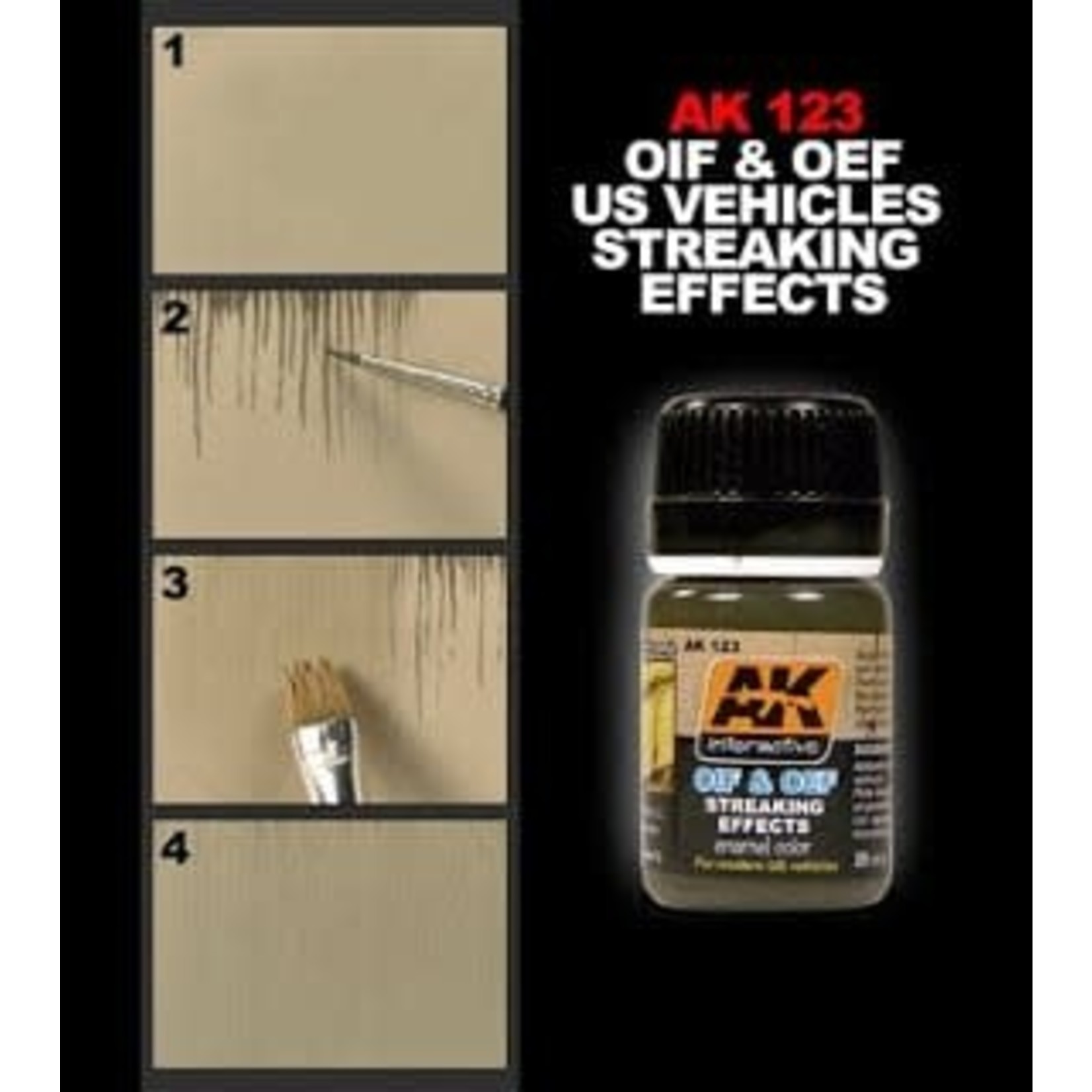 AK Interactive AK123 Weathering Effects OIF & OEF Streaking Effects 35ml