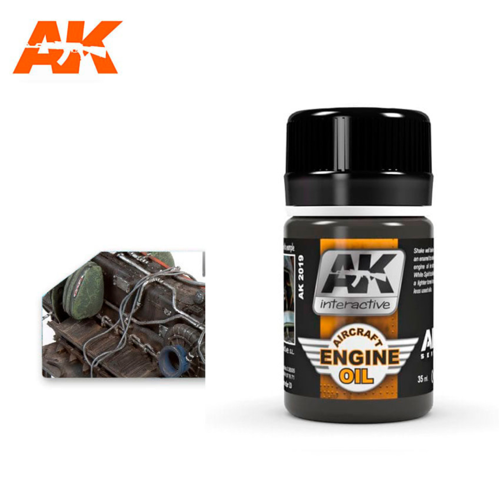 AK Interactive AK2019 Weathering Effects Aircraft Engine Oil 35ml
