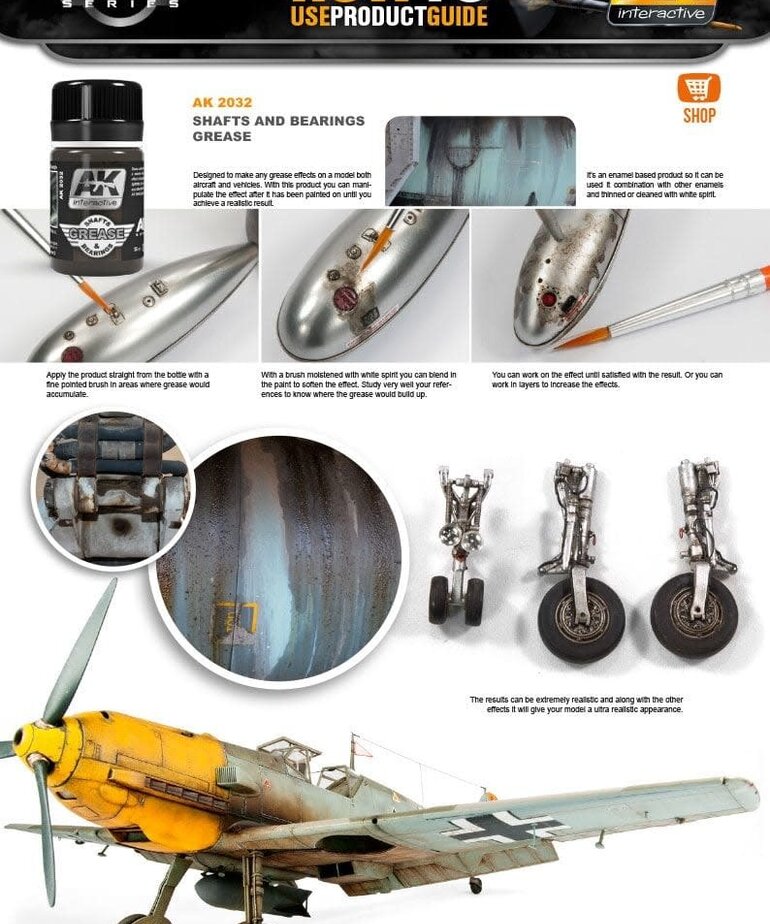 AK Interactive AK2032 Weathering Effects Grease Shafts & Bearings 35ml
