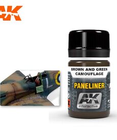AK Interactive AK2071 Weathering Effects Paneliner for Brown & Green Camouflage 35ml