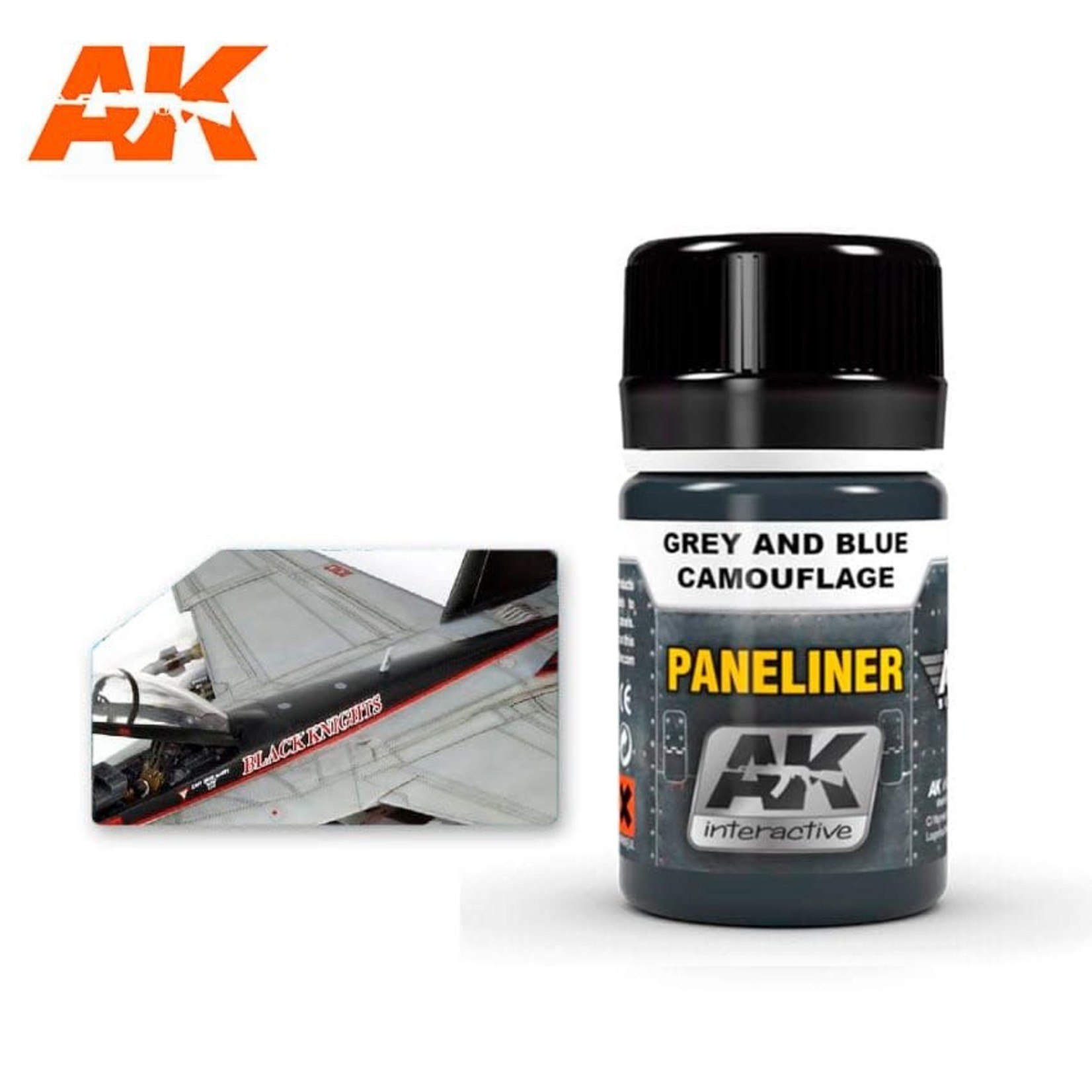 AK Interactive AK2072 Weathering Effects Paneliner for Grey & Blue Camouflage 35ml