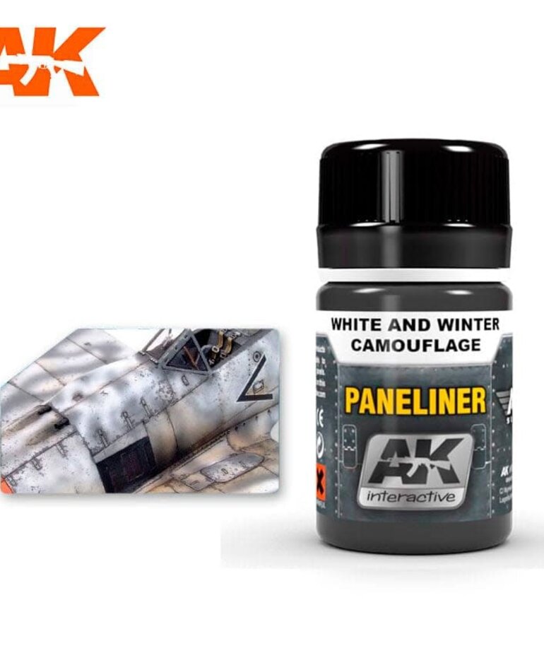 AK Interactive AK2074 Weathering Effects Paneliner for White & Winter Camouflage 35ml