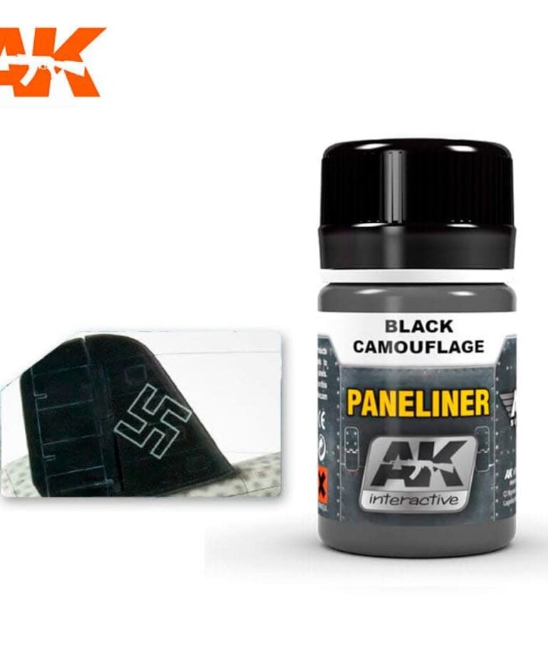 AK Interactive AK2075 Weathering Effects Paneliner for Black Camouflage 35ml