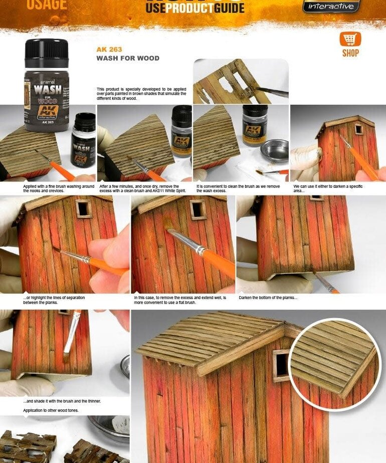 AK Interactive AK263 Weathering Effects Wash for Wood 35ml