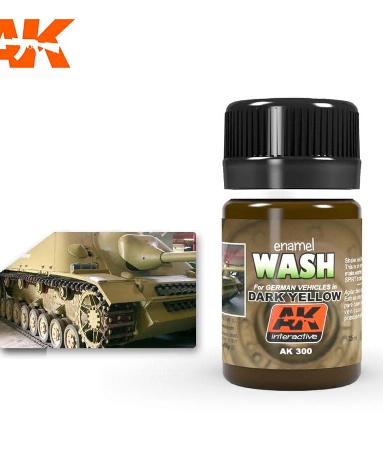 AK Interactive AK300 Weathering Effects Wash for German Vehicles Dark Yellow 35ml