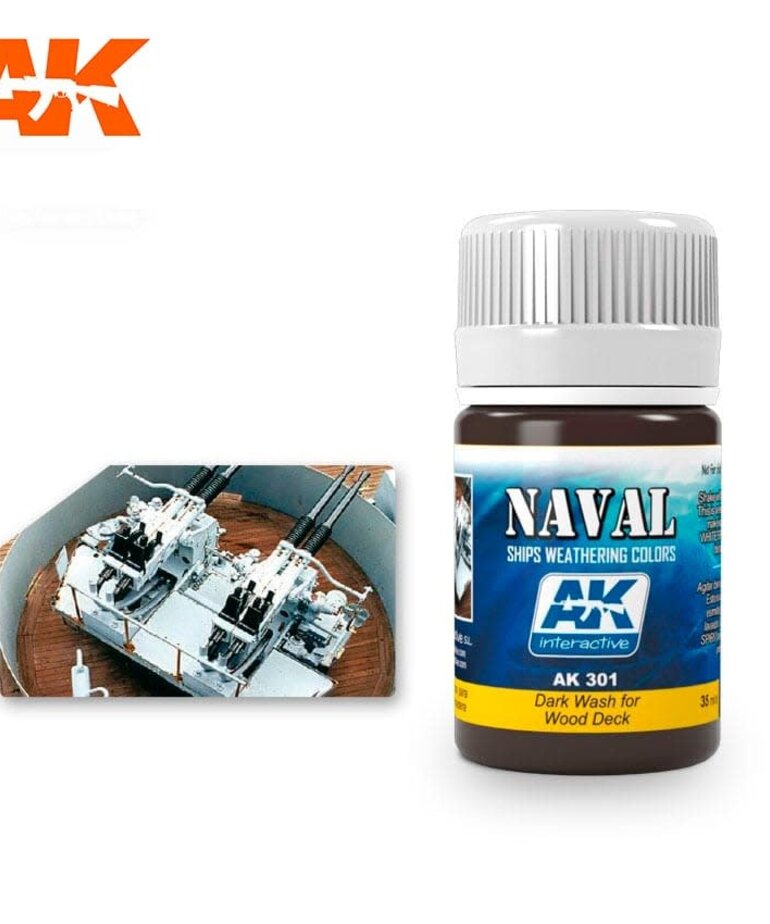 AK Interactive AK301 Weathering Effects Dark Wash for Wood Decks 35ml