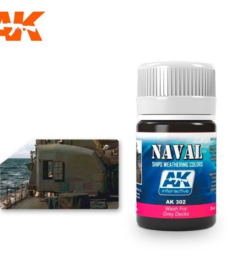 AK Interactive AK302 Weathering Effects Wash for Grey Decks 35ml
