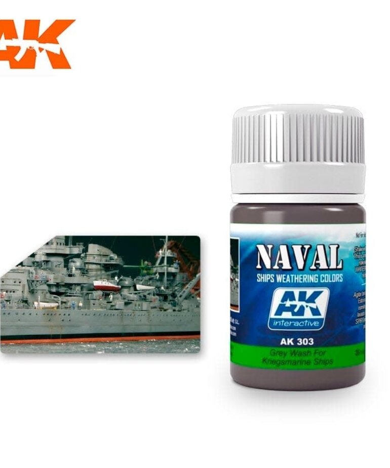 AK Interactive AK303 Weathering Effects Grey Wash for Kriegsmarine Ships 35ml