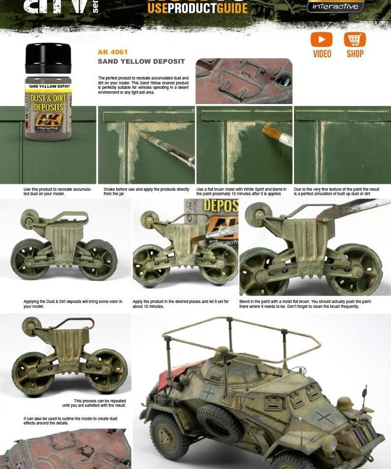 AK Interactive AK4061 Weathering Effects Sand Yellow Deposit 35ml