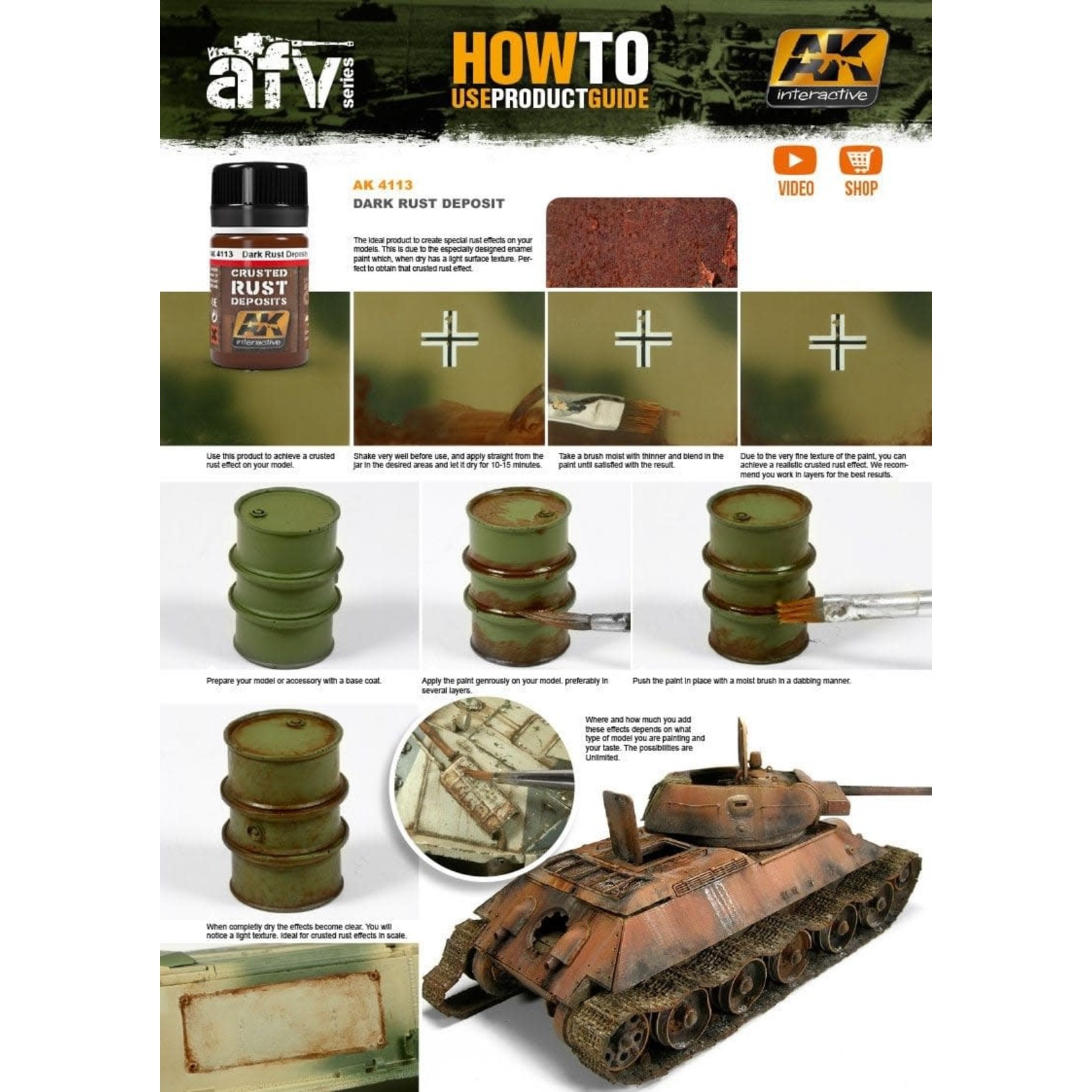 AK Interactive AK4113 Weathering Effects Dark Rust Deposit 35ml