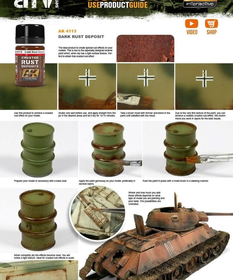 AK Interactive AK4113 Weathering Effects Dark Rust Deposit 35ml
