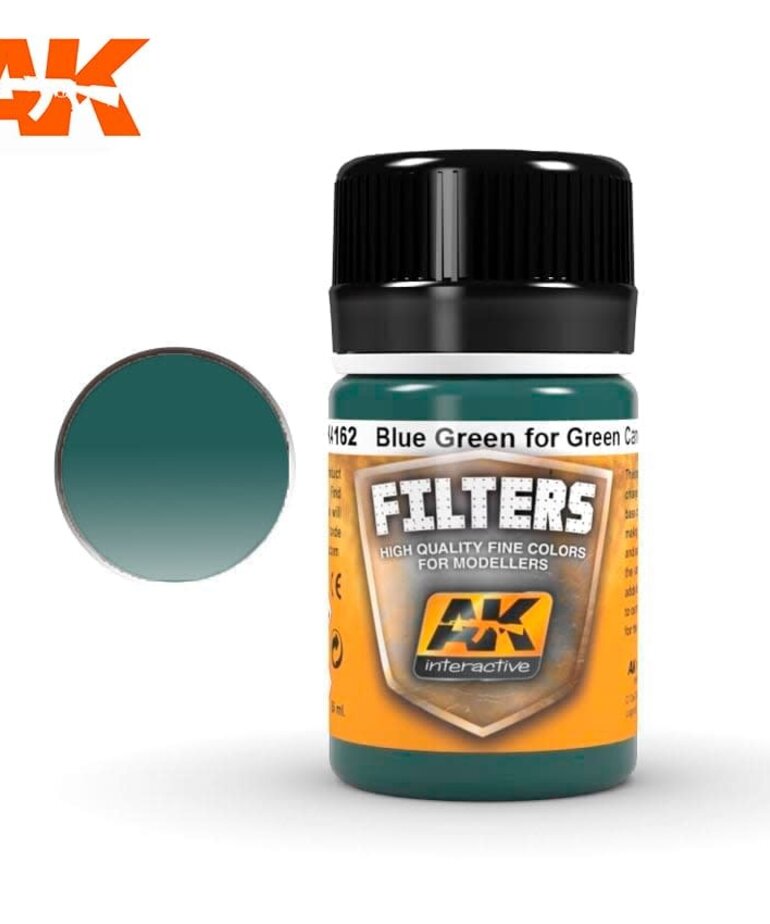 AK Interactive AK4162 Weathering Effects Filter Blue Green for Green Camouflage 35ml