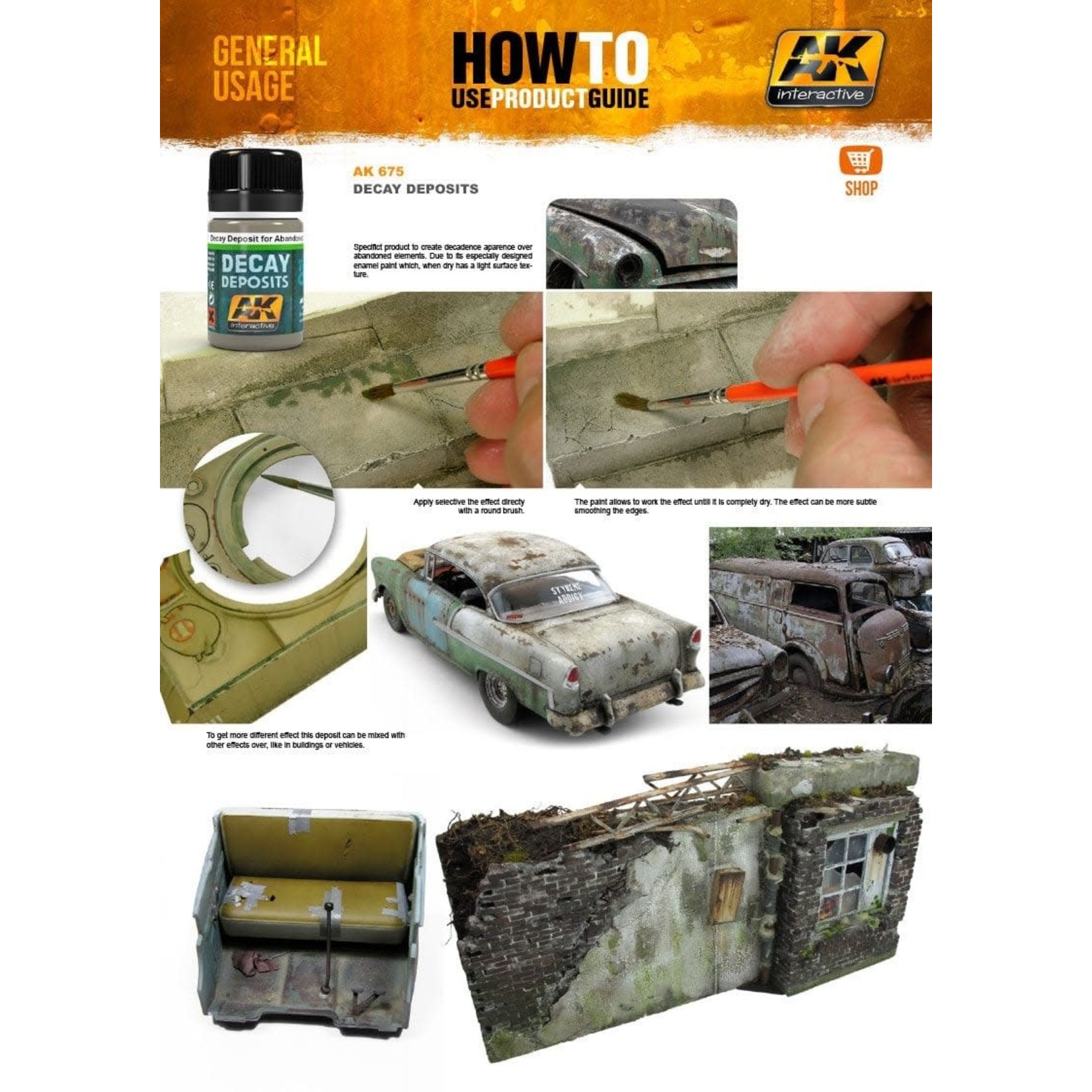 AK Interactive AK675 Weathering Effects Decay Deposit for Abandoned Vehicles 35ml