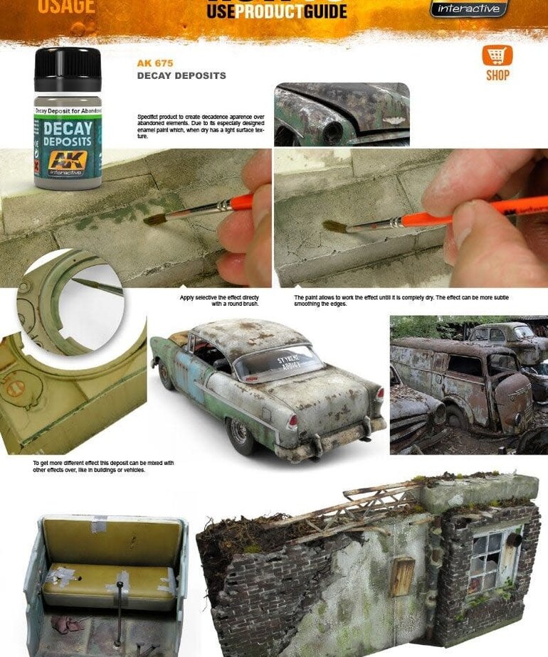 AK Interactive AK675 Weathering Effects Decay Deposit for Abandoned Vehicles 35ml