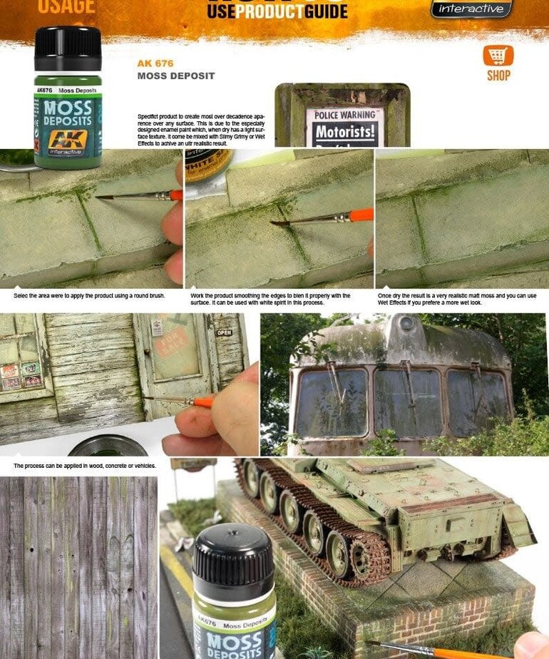 AK Interactive AK676 Weathering Effects Moss Deposit 35ml