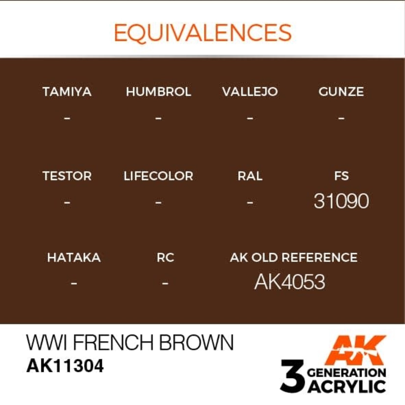 AK Interactive AK11304 3G AFV WWI French Brown 17ml