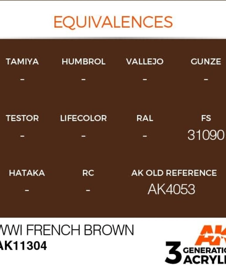AK Interactive AK11304 3G AFV WWI French Brown 17ml