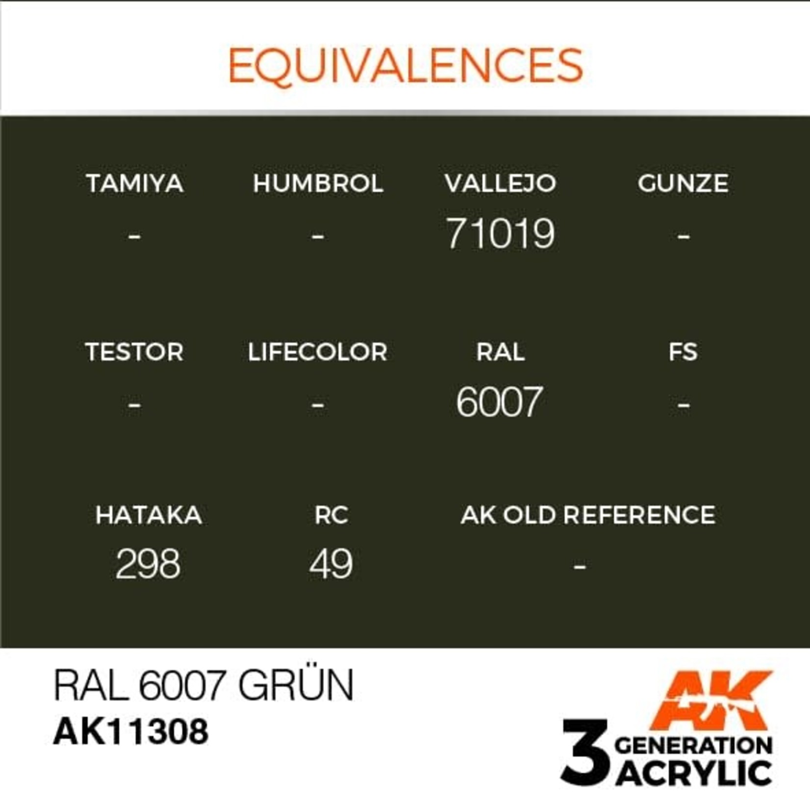 AK Interactive AK11308 3G AFV RAL 6007 Grün 17ml