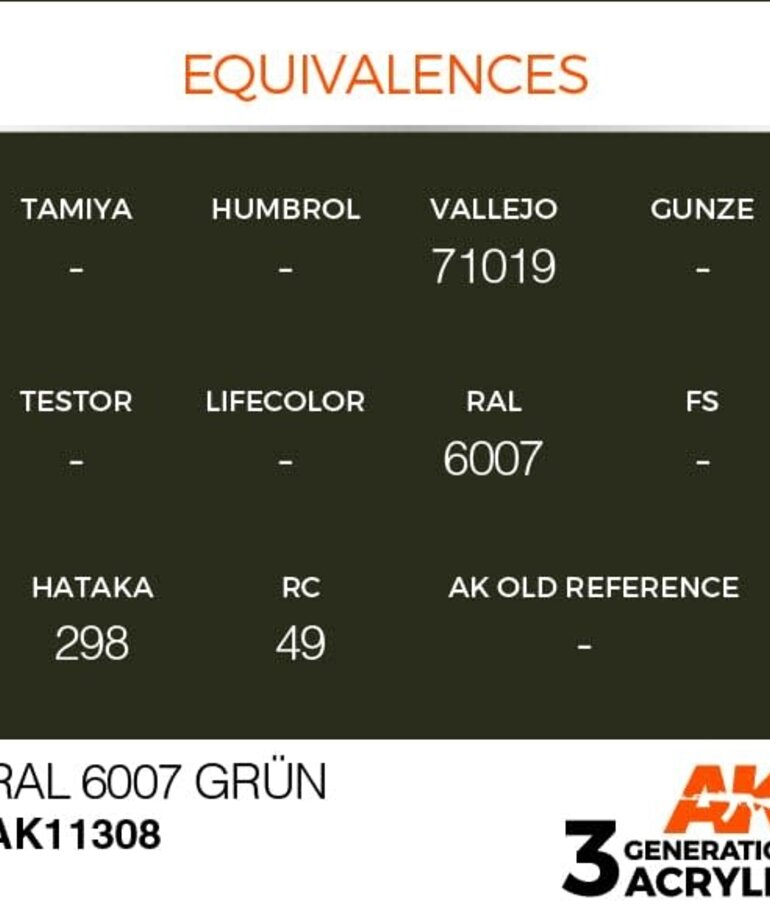 AK Interactive AK11308 3G AFV RAL 6007 Grün 17ml