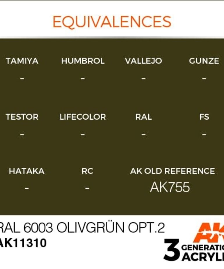 AK Interactive AK11310 3G AFV RAL 6003 Olivgrün opt.2 17ml