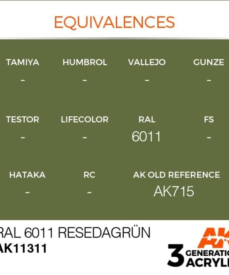 AK Interactive AK11311 3G AFV RAL 6011 Resedagrün 17ml