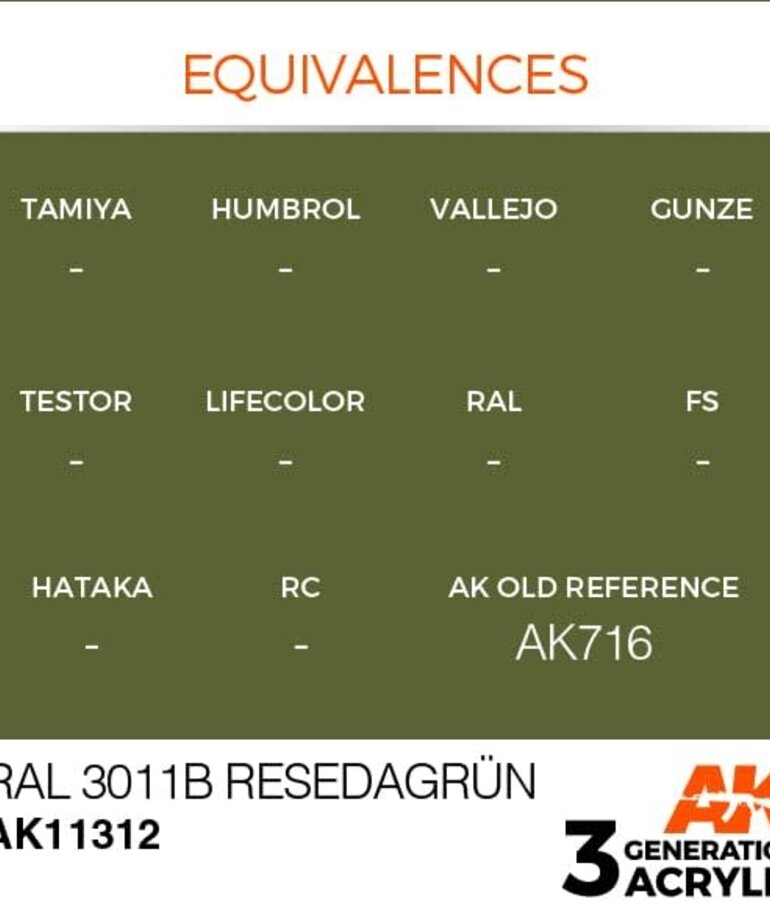 AK Interactive AK11312 3G AFV RAL 6011B Resedagrün 17ml
