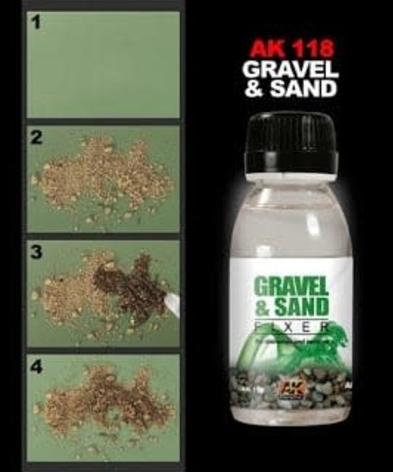 AK Interactive AK118 Auxiliary Gravel & Sand Fixer 100ml