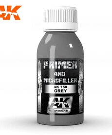 AK Interactive AK758 Auxiliary Primer and Microfiller Grey 100ml